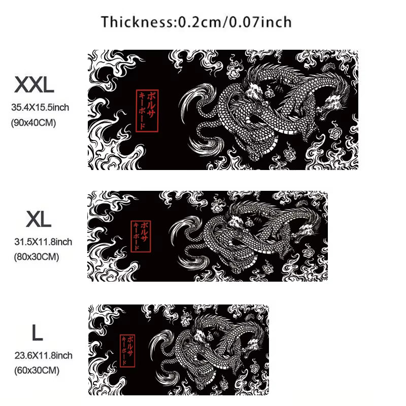 Japanese Art Dragon Mouse Pad Gaming XL Home New HD Mousepad XXL Keyboard Pad Non-Slip Office Carpet Laptop Mice Pad Mouse Mat