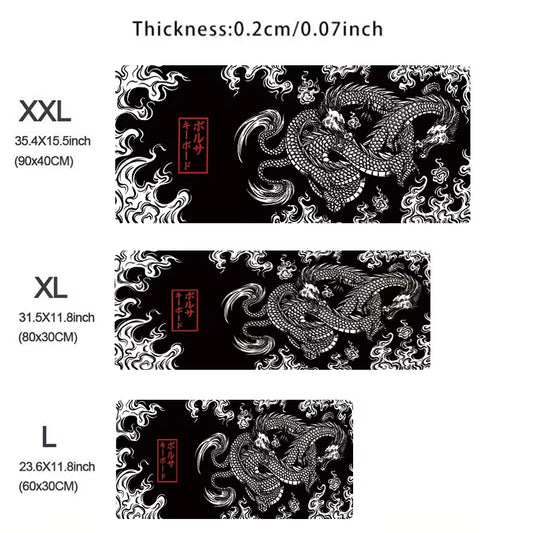 Japanese Art Dragon Mouse Pad Gaming XL Home New HD Mousepad XXL Keyboard Pad Non-Slip Office Carpet Laptop Mice Pad Mouse Mat