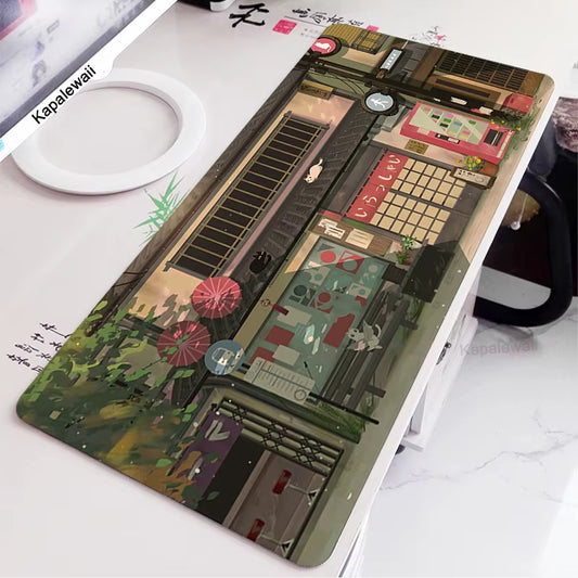 Green Frog Mouse Pad Gaming XL Computer HD Print Large Mousepad XXL Keyboard Mause Carpet Kawaii Cute Mouse Mat 900X400 Desk Pad