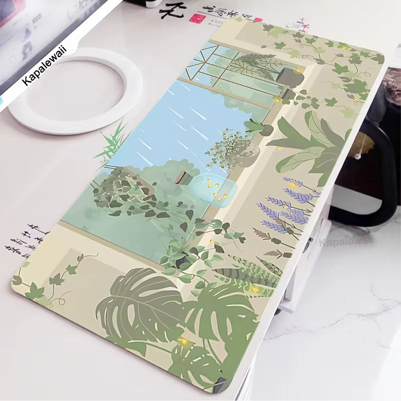 Green Frog Mouse Pad Gaming XL Computer HD Print Large Mousepad XXL Keyboard Mause Carpet Kawaii Cute Mouse Mat 900X400 Desk Pad