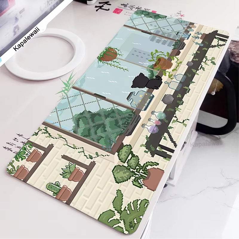 Green Frog Mouse Pad Gaming XL Computer HD Print Large Mousepad XXL Keyboard Mause Carpet Kawaii Cute Mouse Mat 900X400 Desk Pad