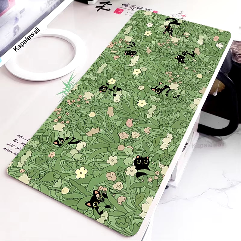 Green Frog Mouse Pad Gaming XL Computer HD Print Large Mousepad XXL Keyboard Mause Carpet Kawaii Cute Mouse Mat 900X400 Desk Pad