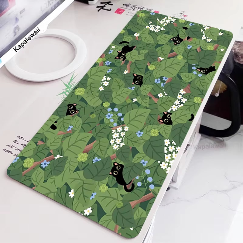 Green Frog Mouse Pad Gaming XL Computer HD Print Large Mousepad XXL Keyboard Mause Carpet Kawaii Cute Mouse Mat 900X400 Desk Pad