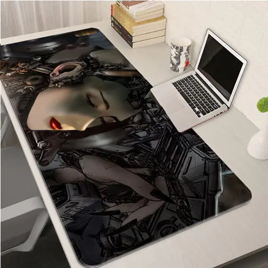 Gaming Mouse Pad Apply for CyberPunks Large Mouse Pad XXL PC Gamer Computer Big Mouse Mat Computer Desk Mat Anime Mouse pad XL (Black)