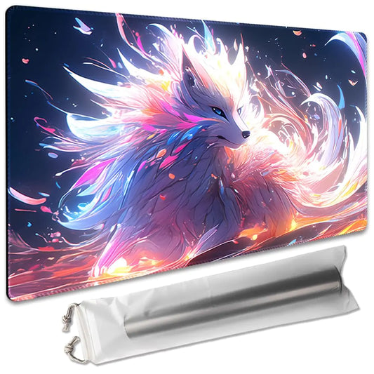 Board Game 14x24in TCG Playmat Compatible for CCG OCG DTCG PTCG MTG Play MatsMouse pad Desk Mats (Nine Tailed Fox 1)
