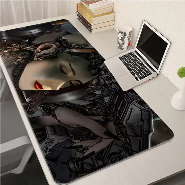 Gaming Mouse Pad Apply for CyberPunks Large Mouse Pad XXL PC Gamer Computer Big Mouse Mat Computer Desk Mat Anime Mouse pad XL (Black)